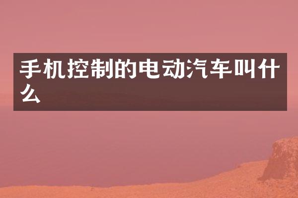手机控制的电动汽车叫什么
