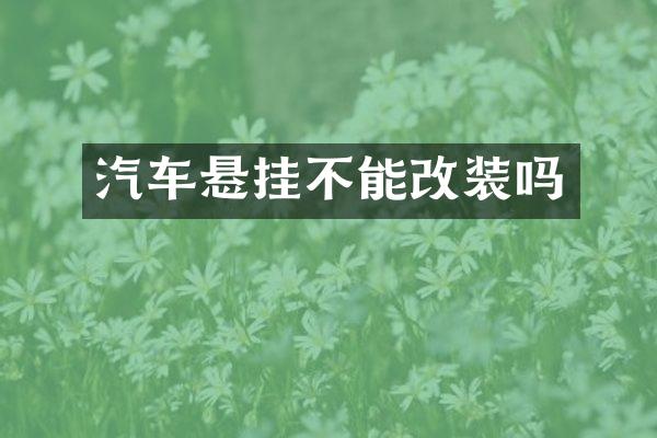 汽车悬挂不能改装吗