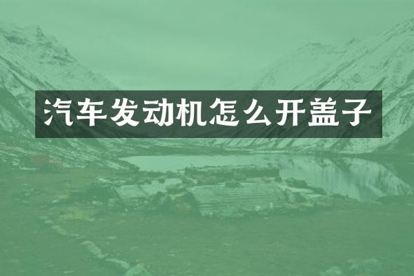 汽车发动机怎么开盖子