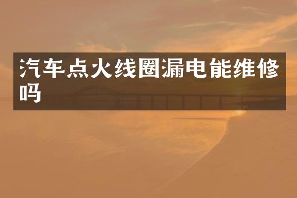 汽车点火线圈漏电能维修吗
