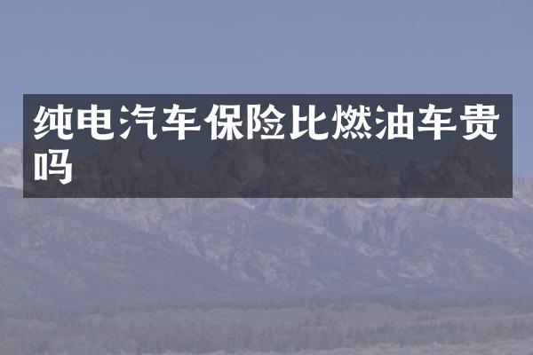 纯电汽车保险比燃油车贵吗