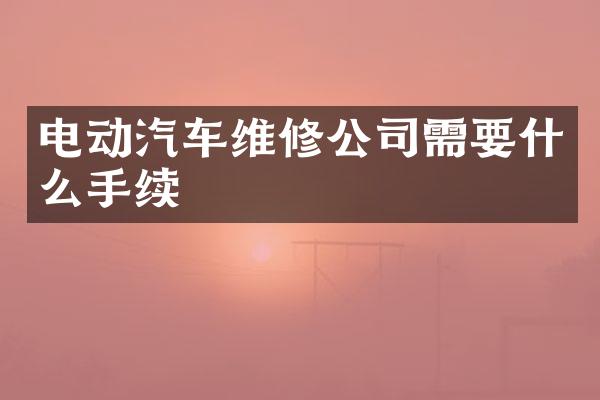 电动汽车维修公司需要什么手续