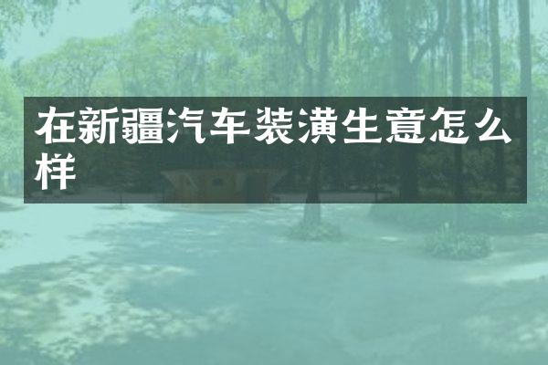 在新疆汽车装潢生意怎么样