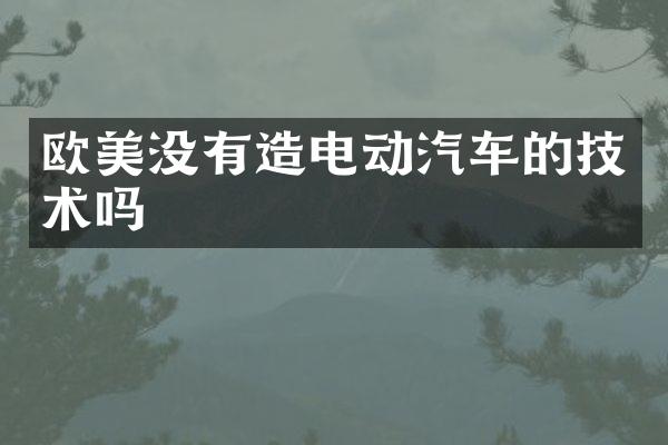 欧美没有造电动汽车的技术吗