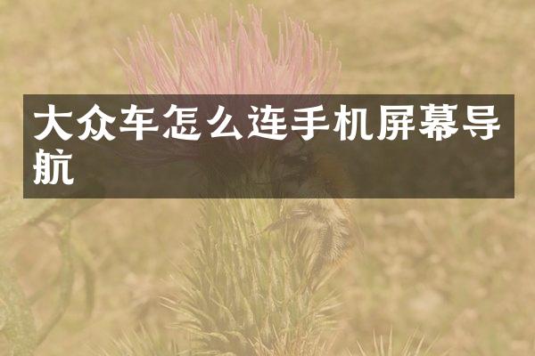 大众车怎么连手机屏幕导航
