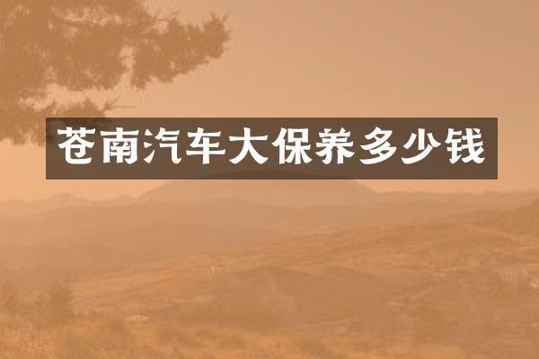 苍南汽车大保养多少钱