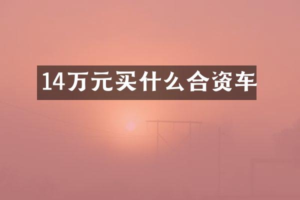 14万元合资车