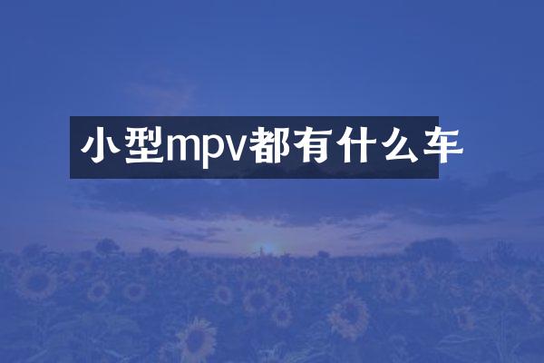 小型mpv都有什么车