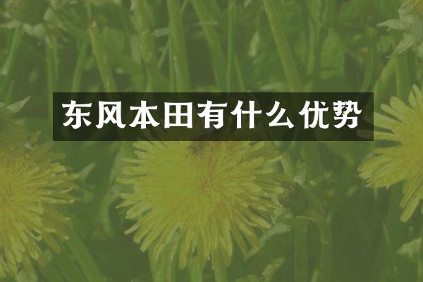 东风本田有什么优势