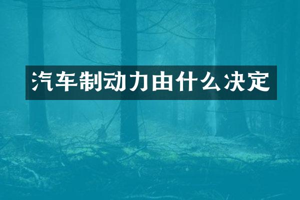 汽车制动力由什么决定