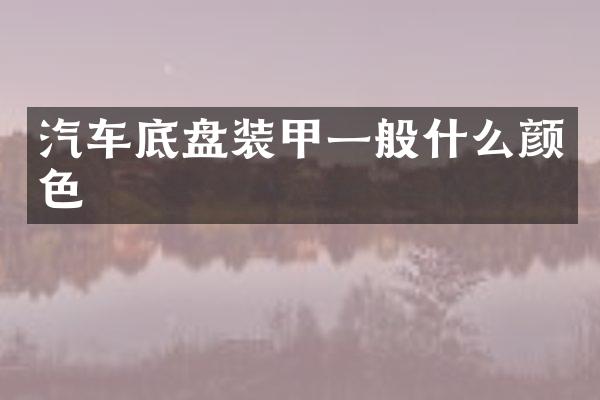 汽车底盘装甲一般什么颜色