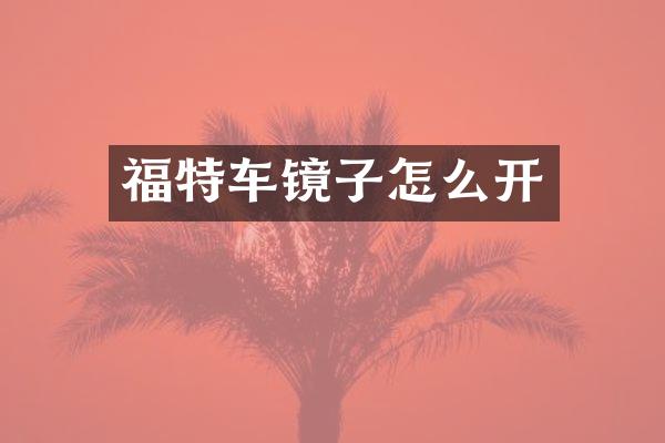 福特车镜子怎么开