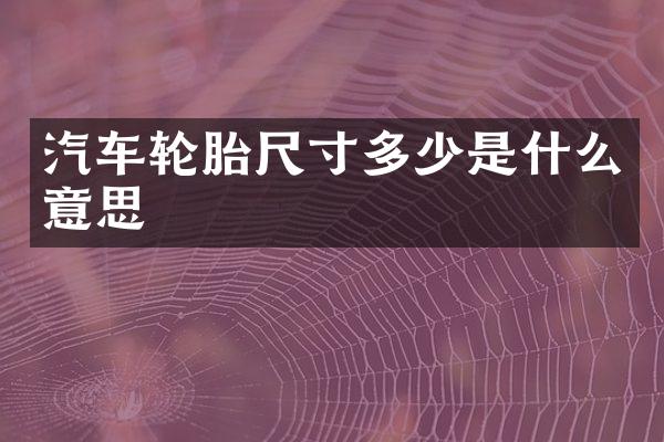 汽车轮胎尺寸多少是什么意思