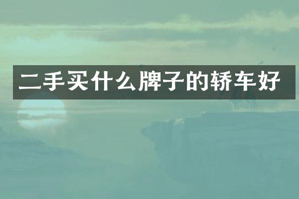 二手买什么牌子的轿车好