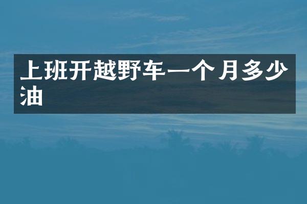 上班开越野车一个月多少油