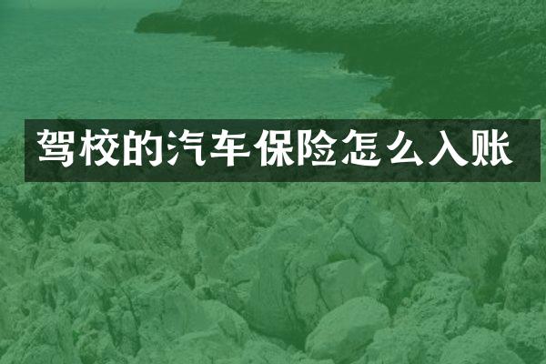 驾校的汽车保险怎么入账