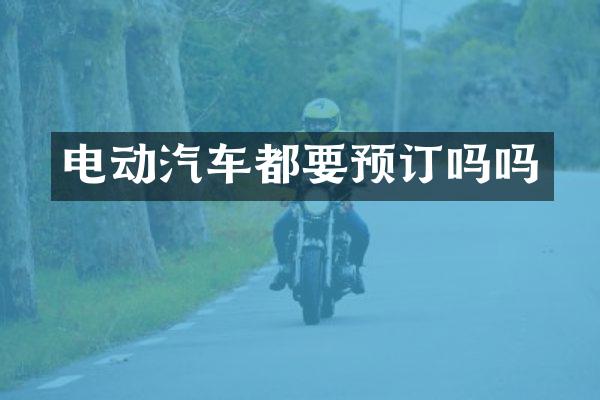 电动汽车都要预订吗吗