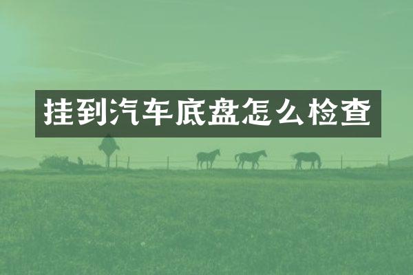 挂到汽车底盘怎么检查