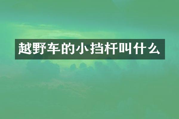 越野车的小挡杆叫什么