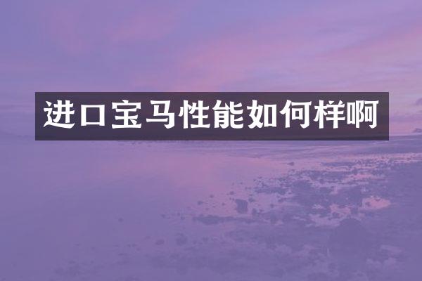 进口宝马性能如何样啊