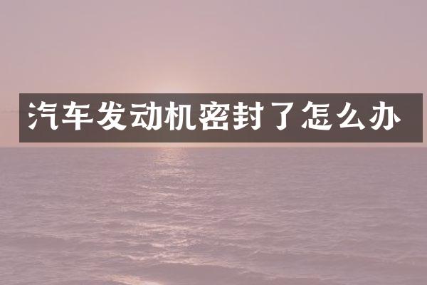 汽车发动机密封了怎么办