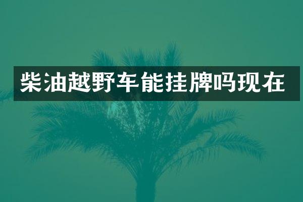 柴油越野车能挂牌吗现在