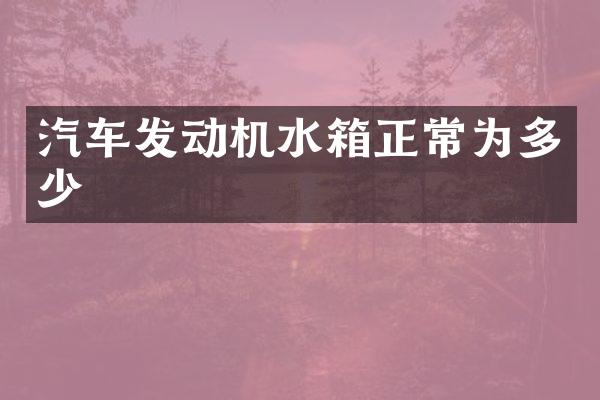 汽车发动机水箱正常为多少
