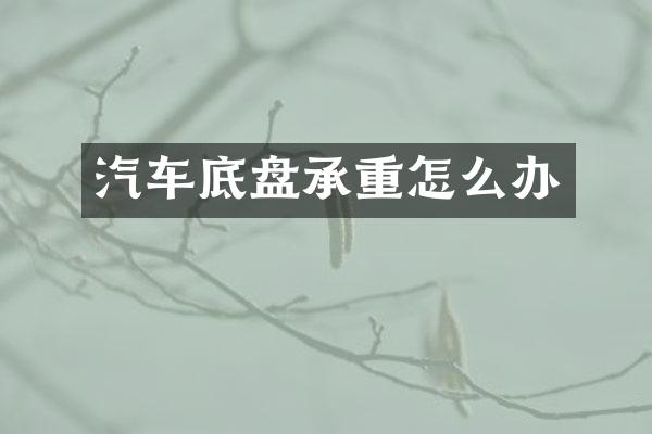 汽车底盘承重怎么办