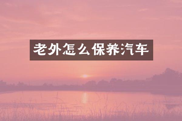 老外怎么保养汽车