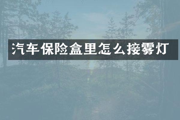 汽车保险盒里怎么接雾灯