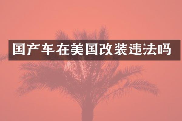 国产车在美国改装违法吗