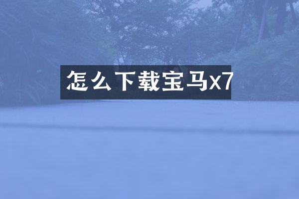 怎么下载宝马x7