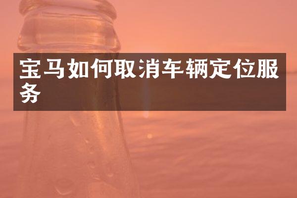 宝马如何取消车辆定位服务