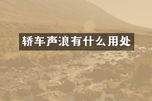 轿车声浪有什么用处