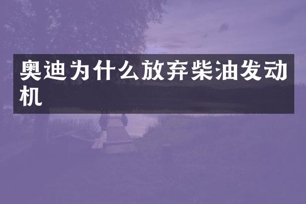 奥迪为什么放弃柴油发动机
