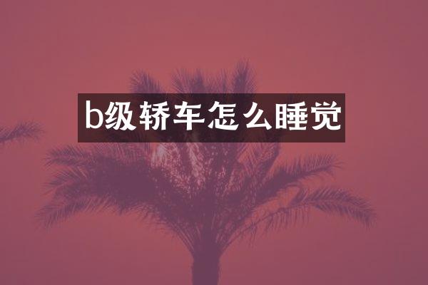 b级轿车怎么睡觉