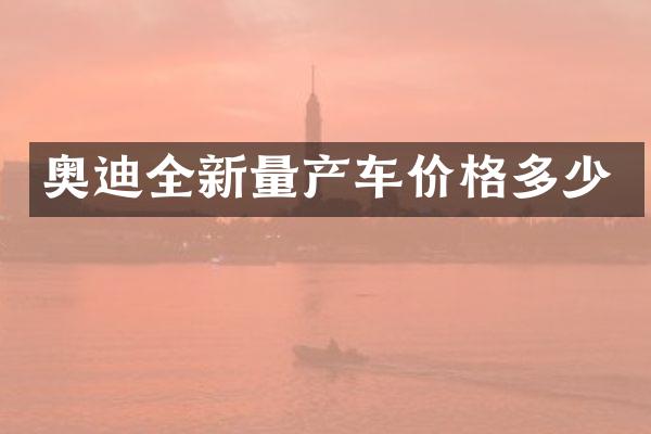奥迪全新量产车价格多少