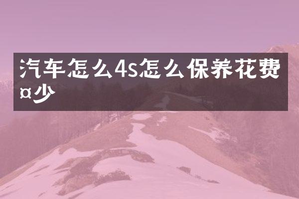汽车怎么4s怎么保养花费多少