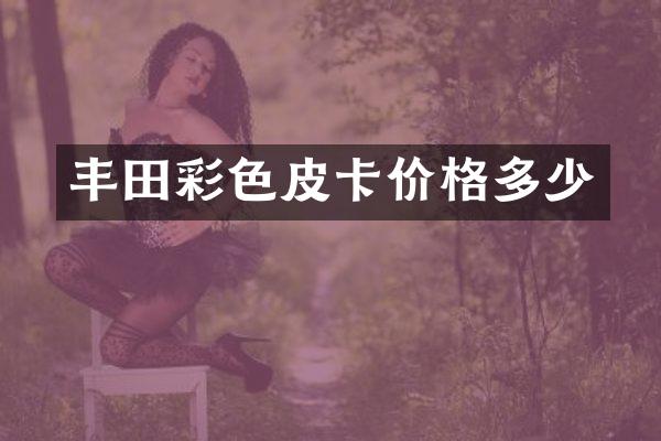 丰田彩色皮卡价格多少
