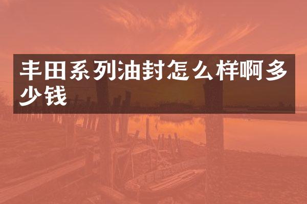 丰田系列油封怎么样啊多少钱