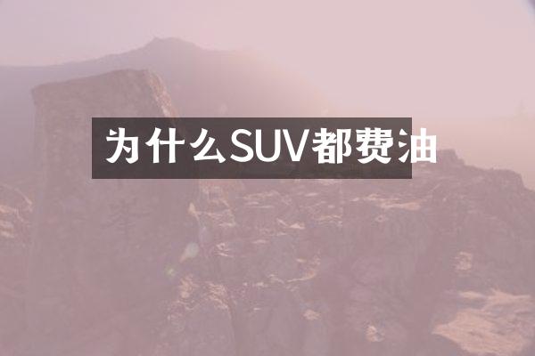 为什么SUV都费油