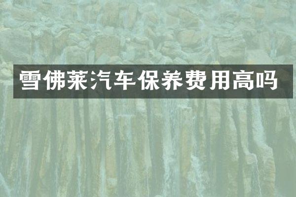 雪佛莱汽车保养费用高吗