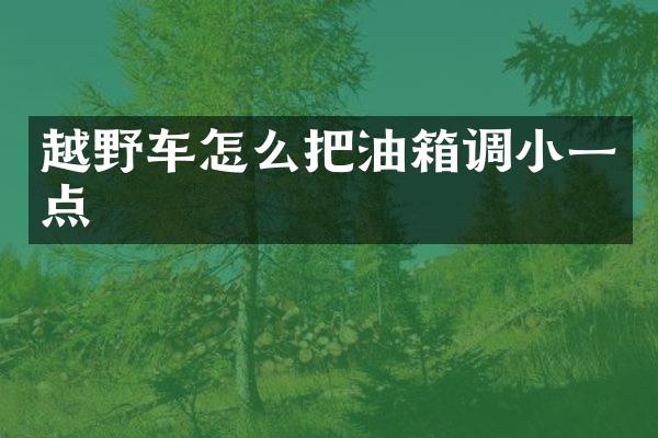 越野车怎么把油箱调小一点