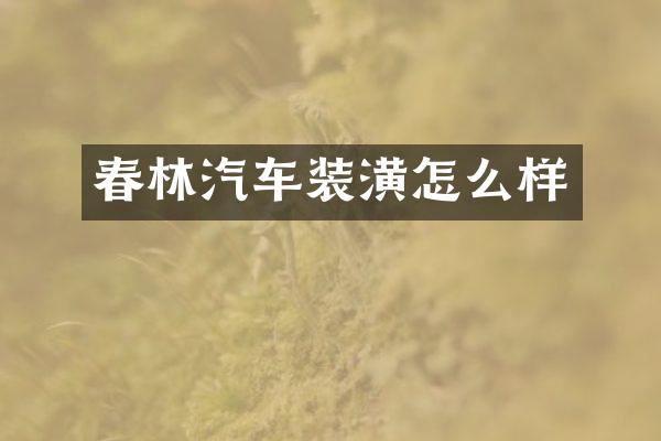 春林汽车装潢怎么样