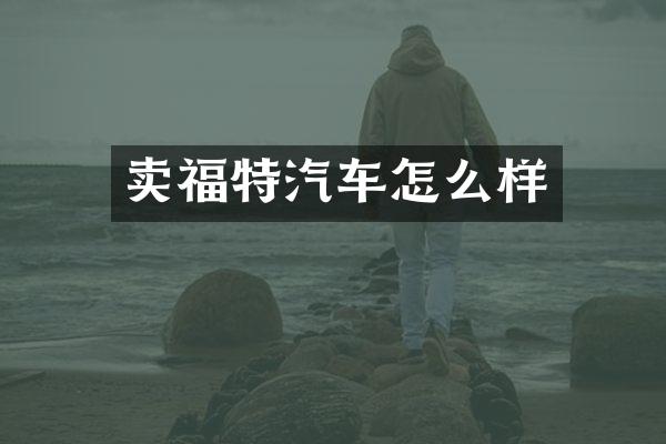 卖福特汽车怎么样
