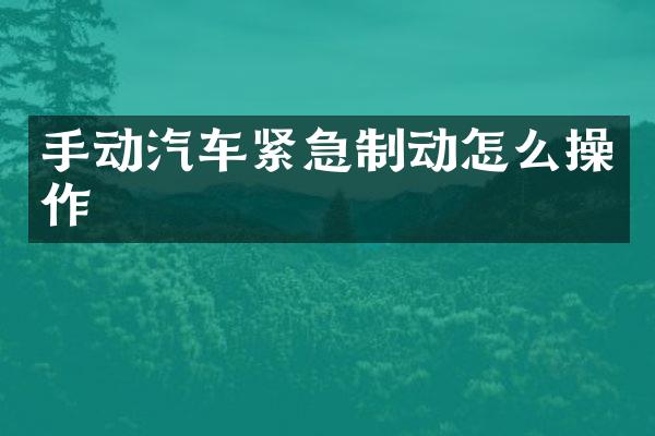手动汽车紧急制动怎么操作