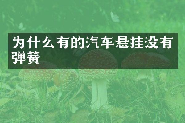 为什么有的汽车悬挂没有弹簧