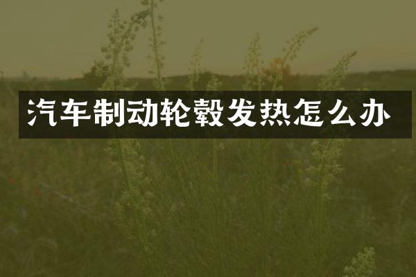 汽车制动轮毂发热怎么办