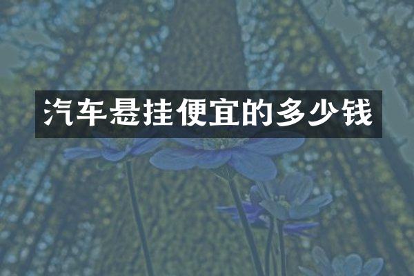 汽车悬挂便宜的多少钱