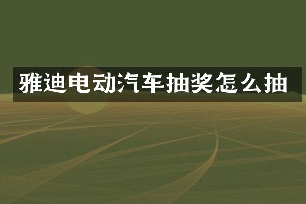 雅迪电动汽车抽奖怎么抽